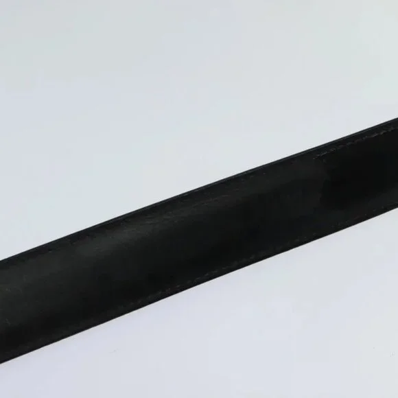 LOUIS VUITTON Belt Leather 29.9""""""""-34.3"""""""" Black Silver M9831 LV A... - Picture 4 of 16